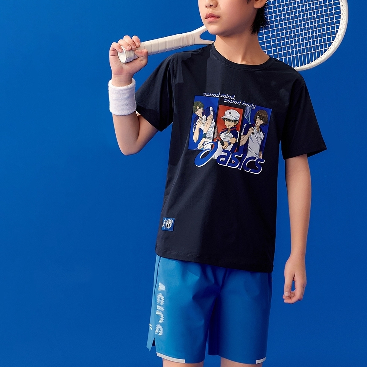 ASICS Футболка для спортивных тренировок SS25 5003 Navy Blue для детей 3-7 лет — фото 4