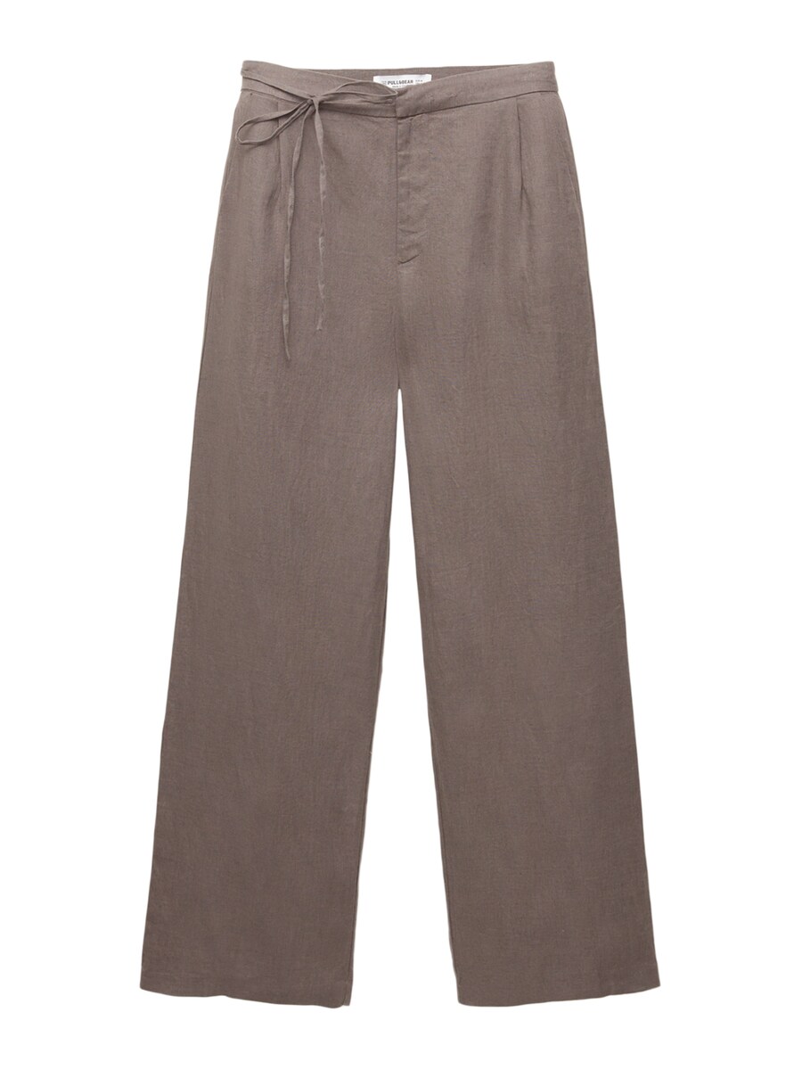 

Широкие брюки со складками спереди Pull&Bear, цвет Muddy colored