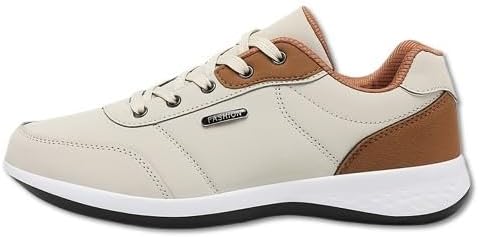 

Мужская всесезонная обувь с шнуровкой- стильные кроссовки с PU и MD Sole в бежевом цвете с коричневыми акцентами, идеально подходят для повседневного использования, удобны для ходьбы и физических упражнений Minlaidian