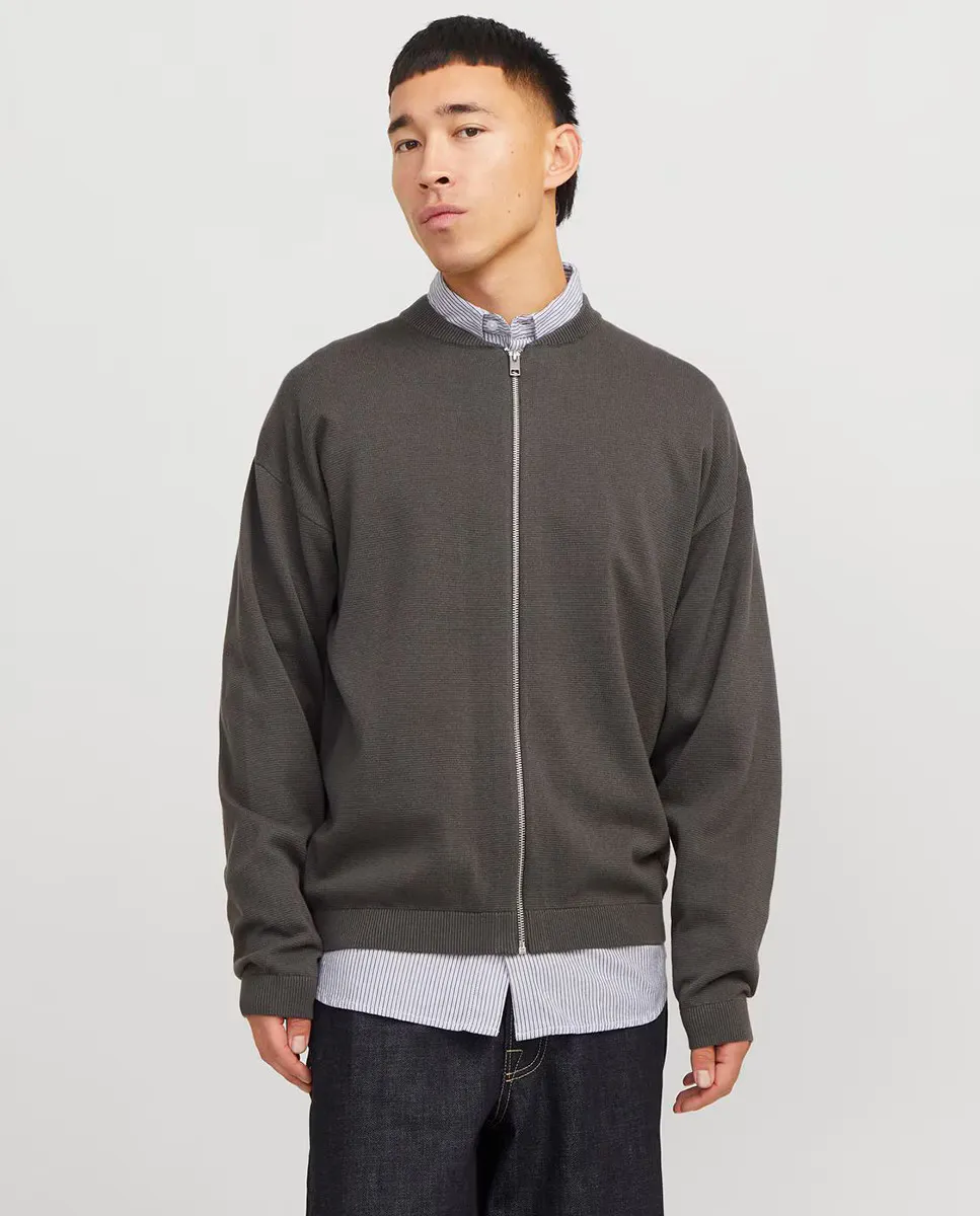 

Мужская трикотажная куртка-бомбер Jack & Jones, темно-зеленый