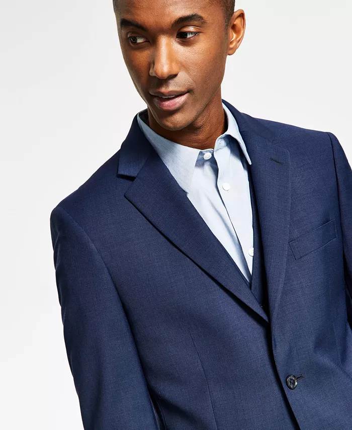 Мужская куртка от костюма Modern-Fit из шерсти TH-Flex с эластичной вставкой Tommy Hilfiger, синий — фото 4