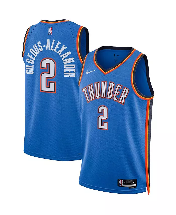 Мужская баскетбольная майка Oklahoma City Thunder Swingman - Icon Edition, Шаи Гилджес-Александер, синяя Nike — фото 3