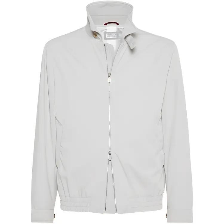 

Brunello Cucinelli Замковая куртка-бомбер, Ivory