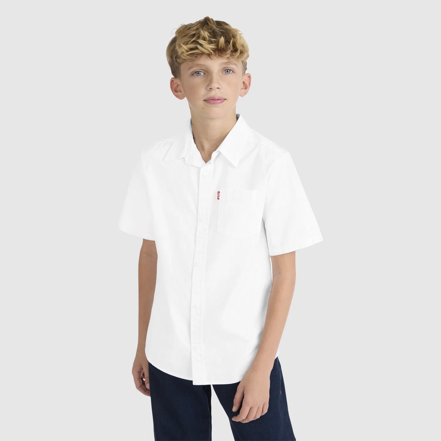 Тканая рубашка с коротким рукавом для мальчиков 8-20 лет Levi's, White