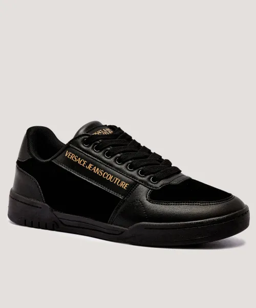

Кожаные кроссовки с подошвой Brooklyn, скидка SD4 Versace Jeans Couture, черный
