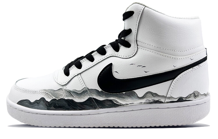 

Кроссовки Nike EBERNON Skateboarding Shoes Women's High-top White, черный