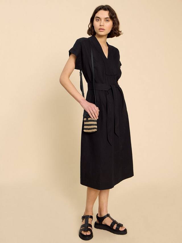

Миди-платье из льняной смеси marianne White Stuff, цвет Pure Black
