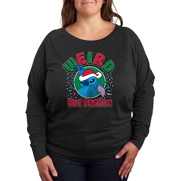 

Футболка с длинным рукавом Lilo & Stitch Weird but Festive French Terry, plus size Disney, Heather Charcoal, Черный, Футболка с длинным рукавом Lilo & Stitch Weird but Festive French Terry, plus size Disney, Heather Charcoal
