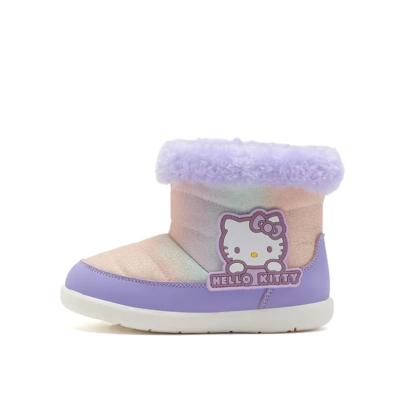 Детские хлопковые ботинки мид-топ Hello Kitty с антиударной амортизацией и утеплением Sanrio, фиолетовый