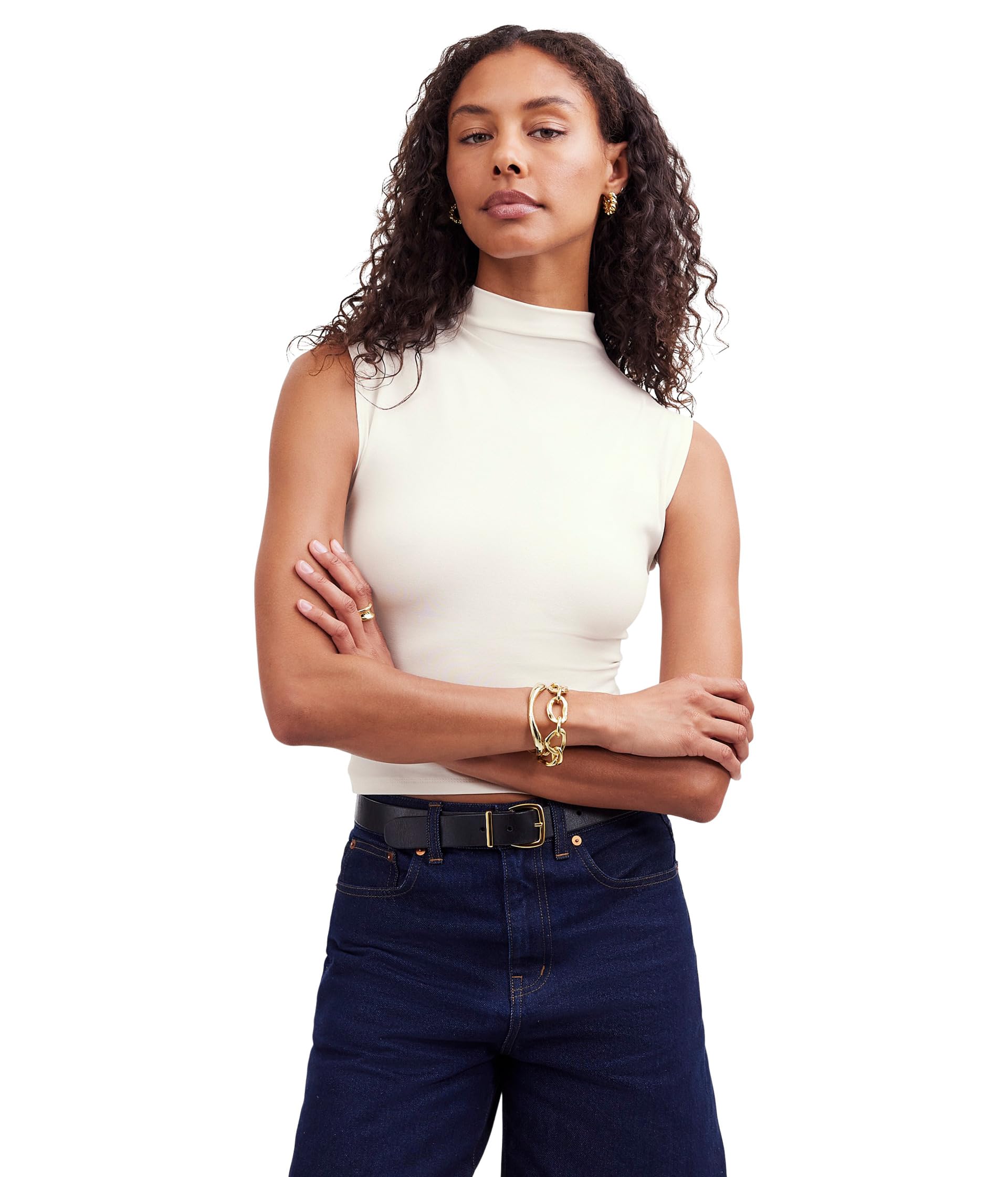 

Футболка Madewell Funnel Neck Muscle Tee, цвет Lighthouse