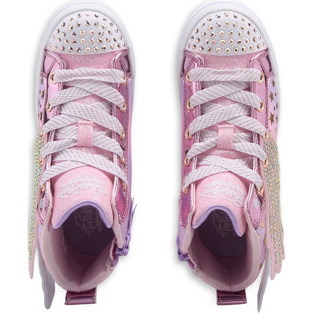 Детские светящиеся кроссовки-ботинки Skechers Twi-Lites для малышей и младших детей, light pink multi — фото 3