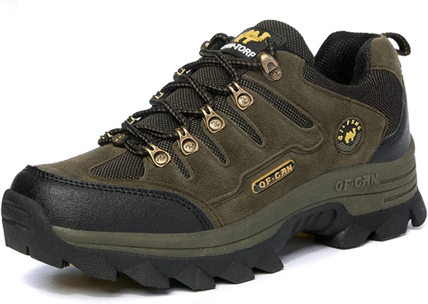 

Мужские прогулочные ботинки hongrenamz Низкие трекинговые ботинки Легкие трекинговые ботинки на шнуровке Для путешествий, походов, кемпинга и велоспорта, зеленый