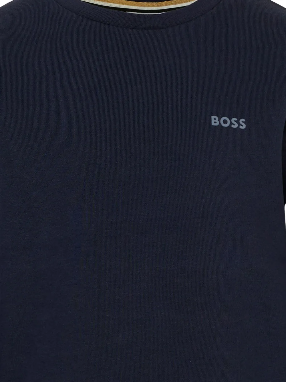 Толстовка с круглым вырезом и логотипом BOSS Kidswear, синий — фото 3
