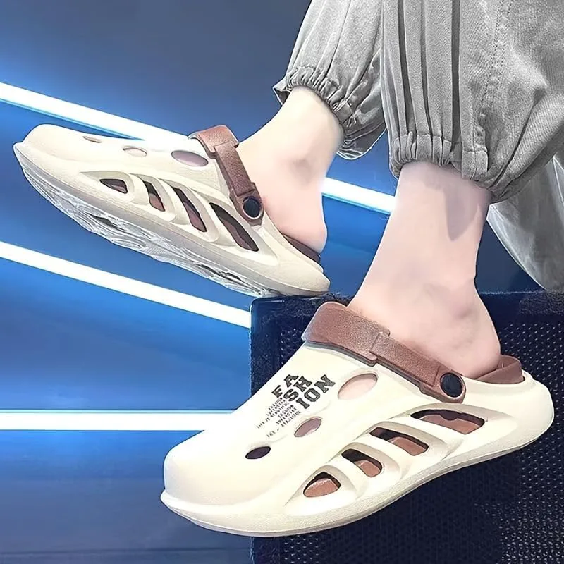 Fashion Sporty Clogs - Breathable, Non-Slip EVA Сандалии, Comfortable for Outdoor Activities All-Season Footwear FmShi, бежевый — фото 4