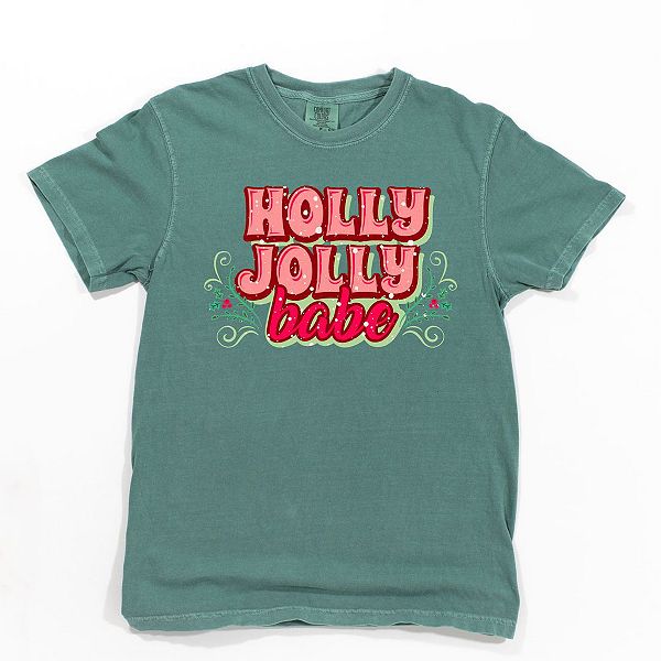 

Футболка Holly Jolly Babe Stacked Garment Dyed Simply Sage Market