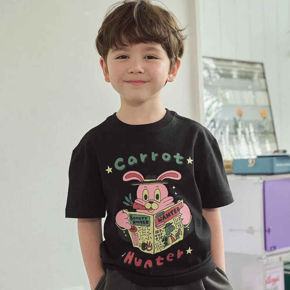 Детская футболка Carrot Hoppy чёрная от Cpgn Kids