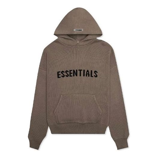 

Толстовка fw20 knit logo hoodie 'taupe' Fear Of God Essentials, серый