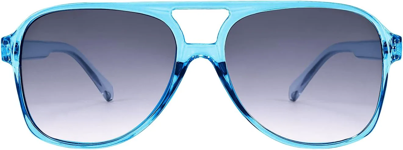 

Винтажные ретро-солнцезащитные очки-авиаторы FEISEDY 70-х годов, пластиковые, для женщин и мужчин, классическая большая квадратная оправа, B2751, Clear Blue