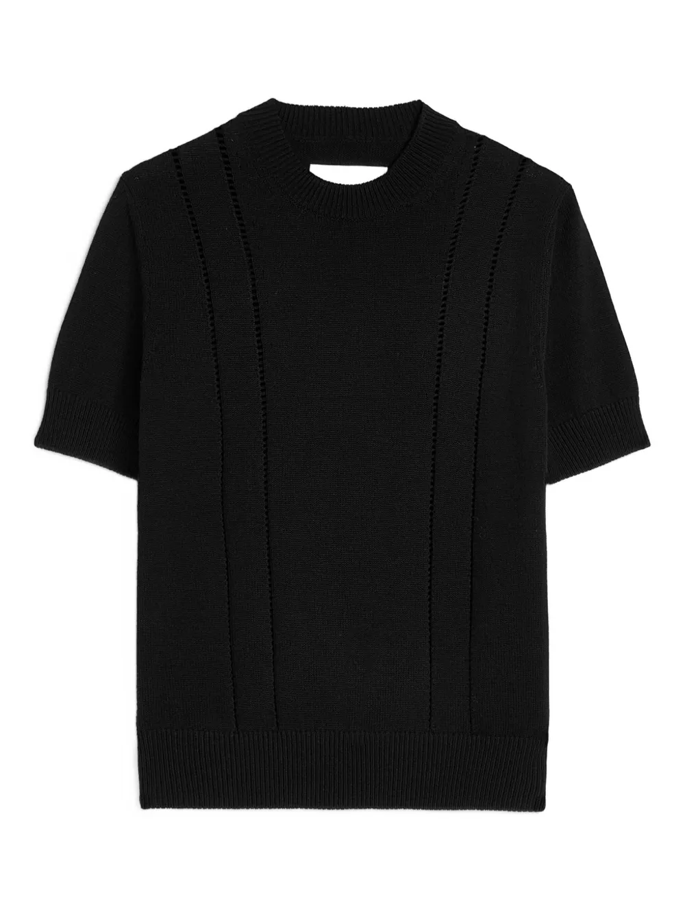 

Вязаная футболка в технике "пуантер" Jil Sander, черный