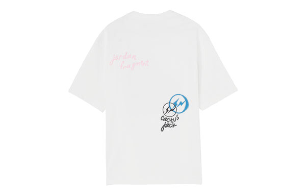 Футболка Air Jordan x Travis Scott x Fragment Design T-Shirt 'White Blue', белый — фото 2