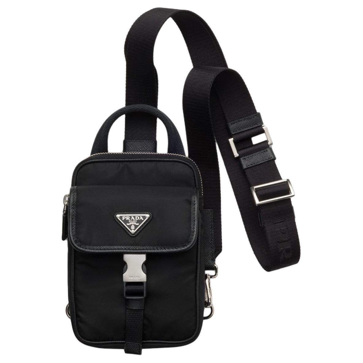 

PRADA Нейлоновая сумка для телефона мужская Black