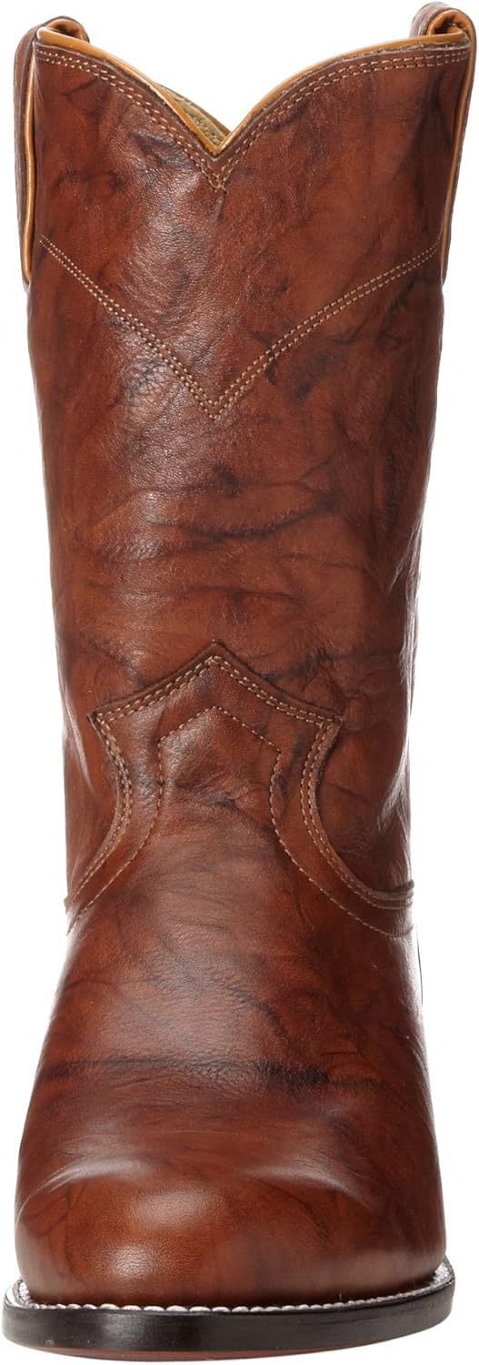 Мужские ковбойские сапоги Justin Jackson 10 Roper - верх из цельной кожи с круглым носком, система комфорта J-Flex и подошва из кожи, прибитая вручную, Chestnut — фото 2