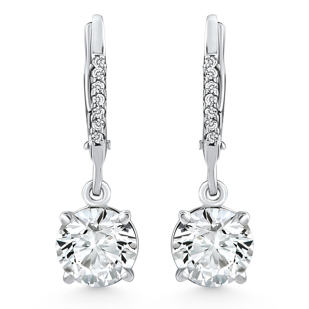 

Серьги-кольца с бриллиантами TW 2,07 карата, белое золото 14 карат, лабораторное выращенное золото Pompeii2, 14K White Gold