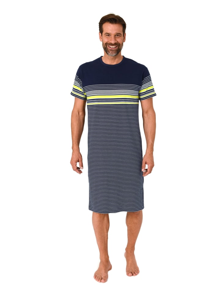 

Ночная рубашка в полоску зеленого цвета с короткими рукавами NORMANN