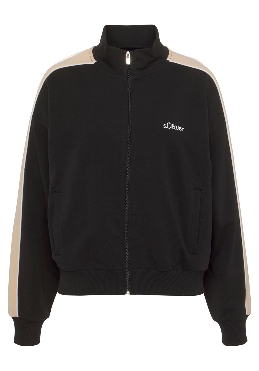 

Толстовка с капюшоном на молнии s.Oliver Zip-Up Hoodie, черный