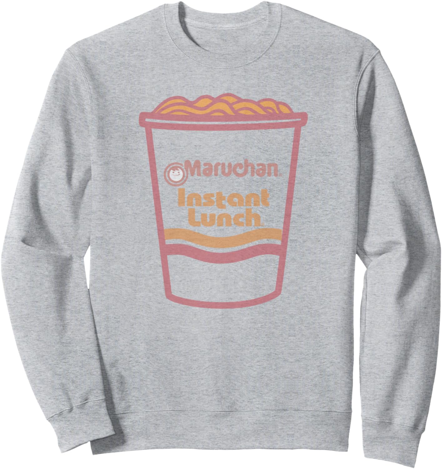 

Толстовка с логотипом Maruchan Instant Lunch Ramen Cup с эффектом потертости Maru-Chan, серый