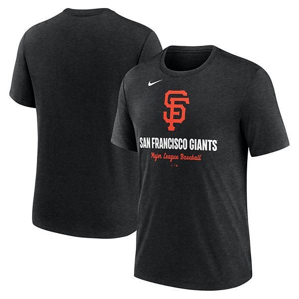 Мужская футболка heather black с логотипом san francisco giants tri-blend Nike — фото 2