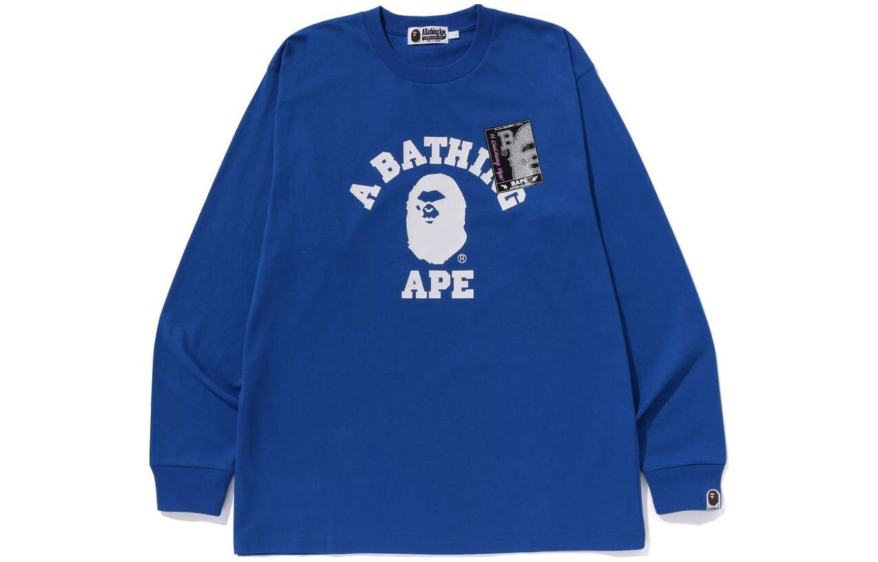 

Футболка с длинным рукавом BAPE Mad Face College A Bathing Ape, коричневый