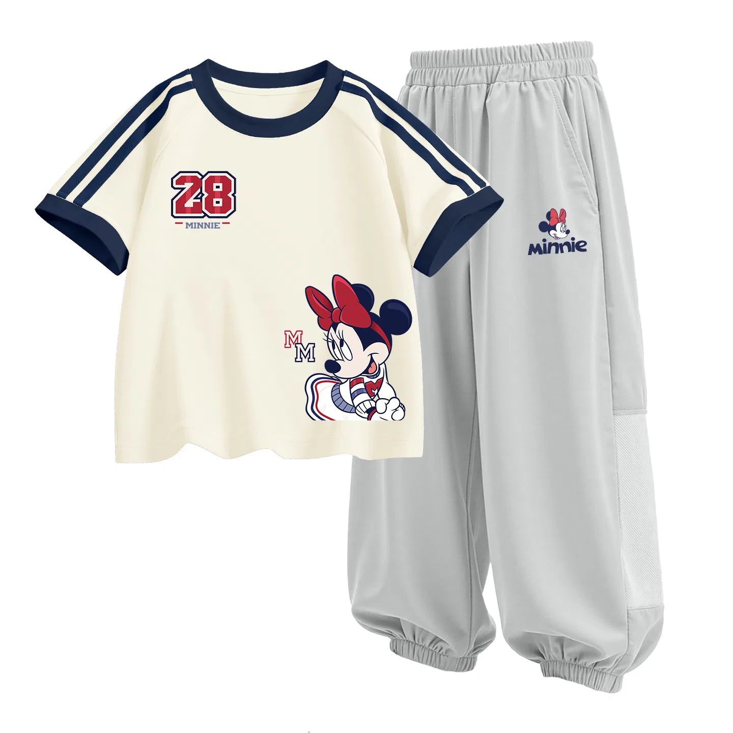 Детский спортивный костюм Casual Sportswear 2 Piece Set Disney, Diyouya Minnie K Almond White+Di Elegant Minnie K Misty Gray — фото 4