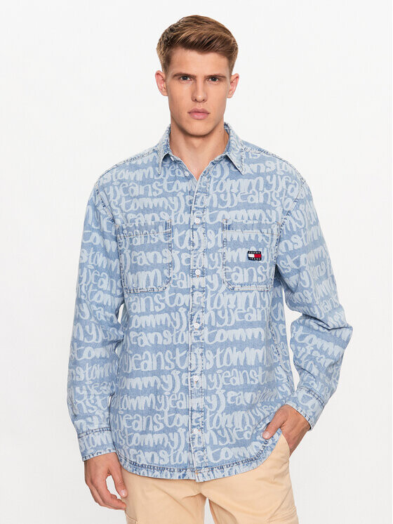 

Рубашка оверсайз Tommy Jeans, синий