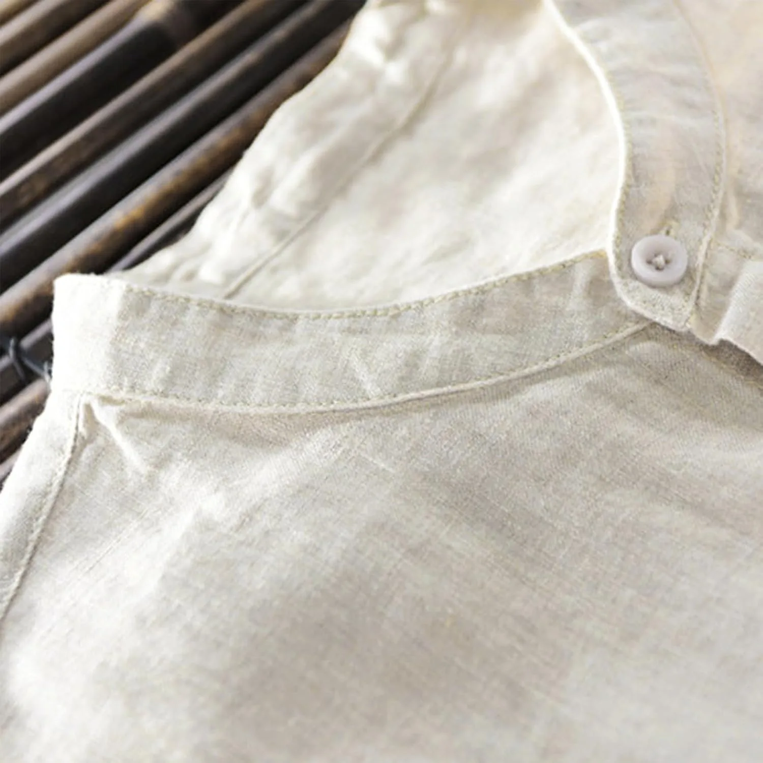 Мужская летняя рубашка на пуговицах Cotton Linen — фото 4
