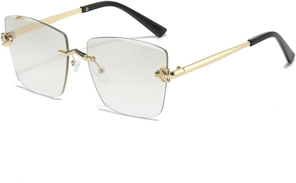 

Солнцезащитные очки для мужчин и женщин - защита UV400 - увеличенные градиентные линзы, металлические петли, подходят для занятий спортом на открытом воздухе и вождения DSVIGF, Golden Silvery