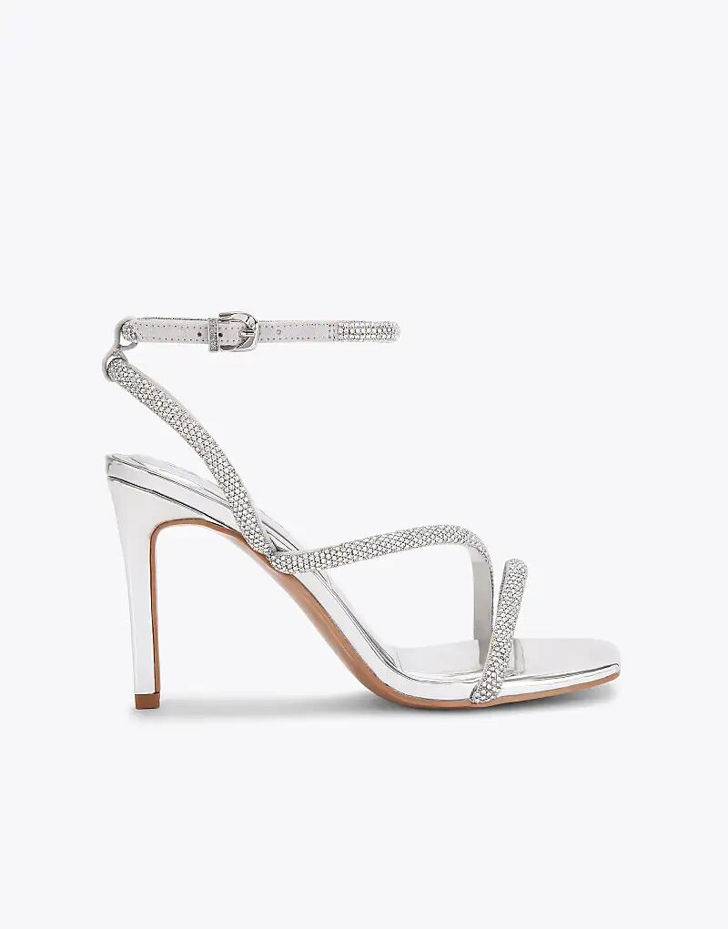 Босоножки на каблуке Carvela Paparazzi серебристого цвета