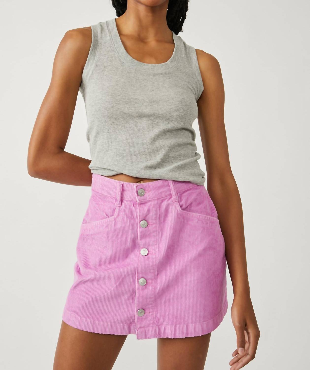 

Мини-юбка Ray Cord в цвете Bubblegum Pink Free People
