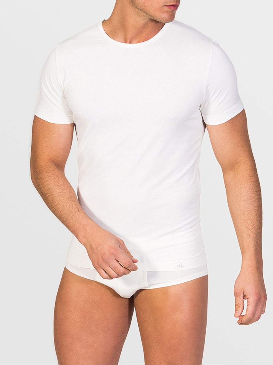 

Нижняя рубашка zd ZERO DEFECTS Crew-Neck T-shirt Soya Yarn, Natural White