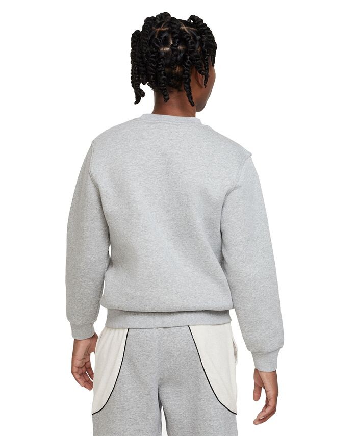 Флисовый свитшот классического кроя Big Kids Sportswear Club Nike, серый — фото 2