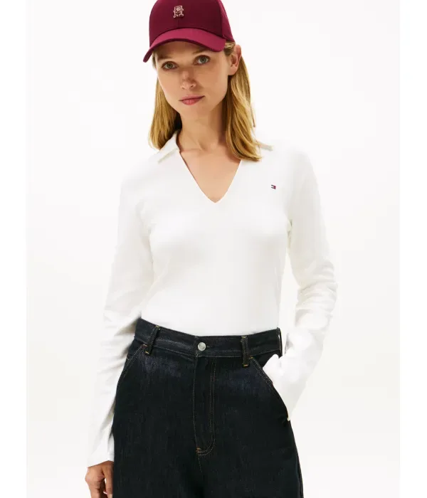 Полюс slim fit Tommy Hilfiger, экрю