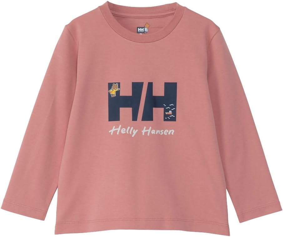 Футболка с длинным рукавом Helly Hansen HJ32460, детская, с длинным рукавом, HH, футболка с изображением медведя Хелли, розовый
