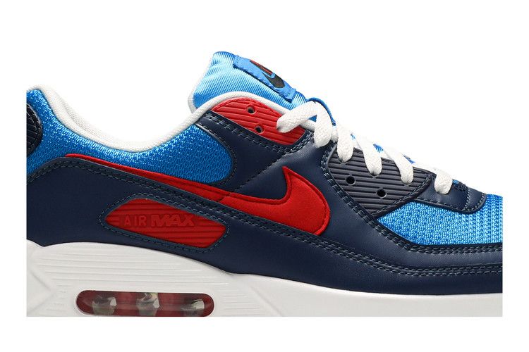 Кроссовки Nike Air Max 90 'Photo Blue University Red', синий — фото 3