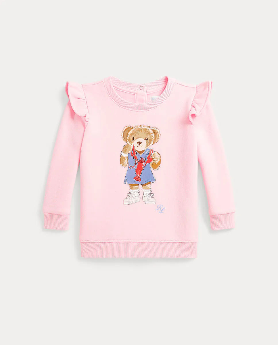 

Свитшот для девочки с оборками и Polo Bear Polo Ralph Lauren, цвет Rosa claro