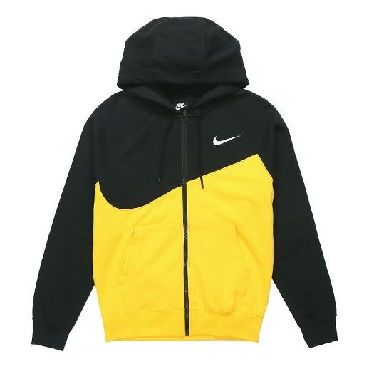 

Куртка Nike Colorblock Knit Hooded Jacket Black Yellow Blackyellow, черный