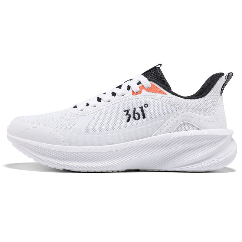 

Мужские белые повседневные кроссовки для бега Slip Resistant, Abrasion Resistant, Breathable 361°, feather белый/sunset оранжевый