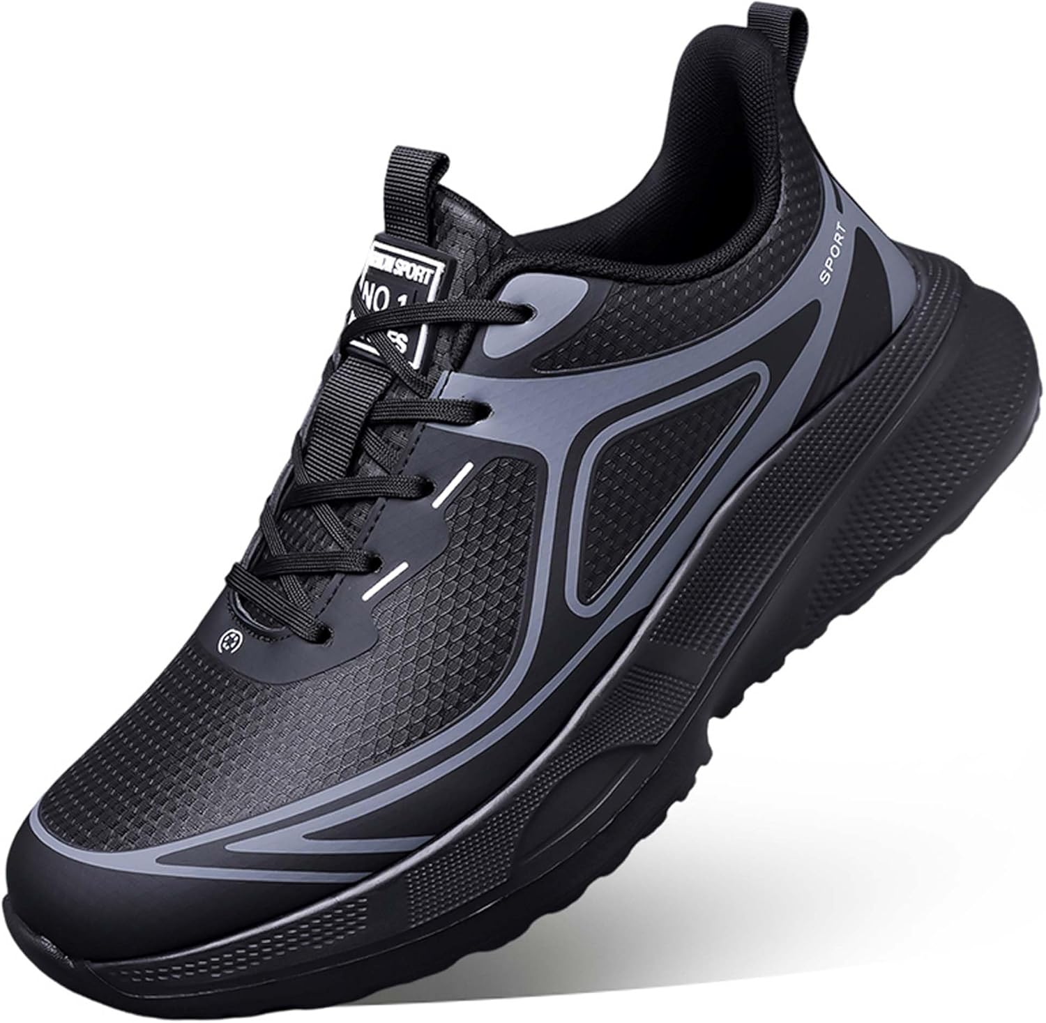 

Мужские дышащие беговые кроссовки из сетки с износостойкой, нескользящей мягкой подошвой, подходят для ходьбы, бега и спортивных занятий Dzbajrqm, черный