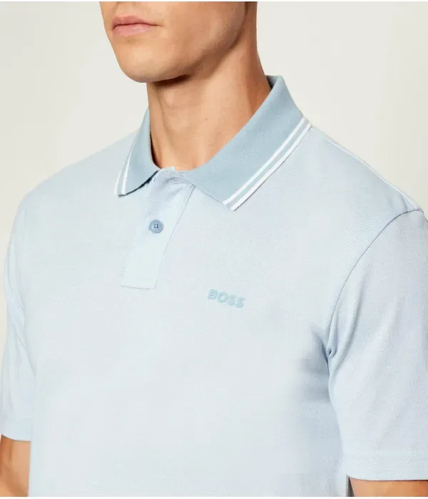 Поло Оксфорд Нью-Йорк relaxed fit Boss Orange, небесно-голубой — фото 4