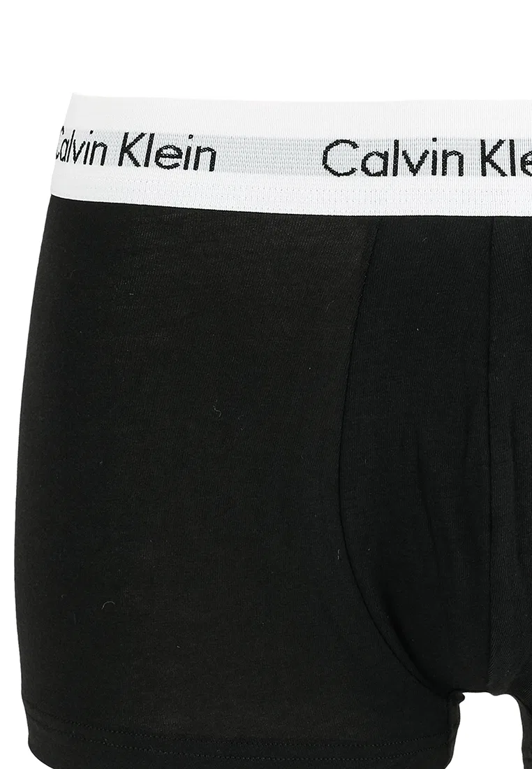 Трусы, 3 шт., хлопок с эластаном, заниженная посадка, Calvin Klein, черный — фото 4