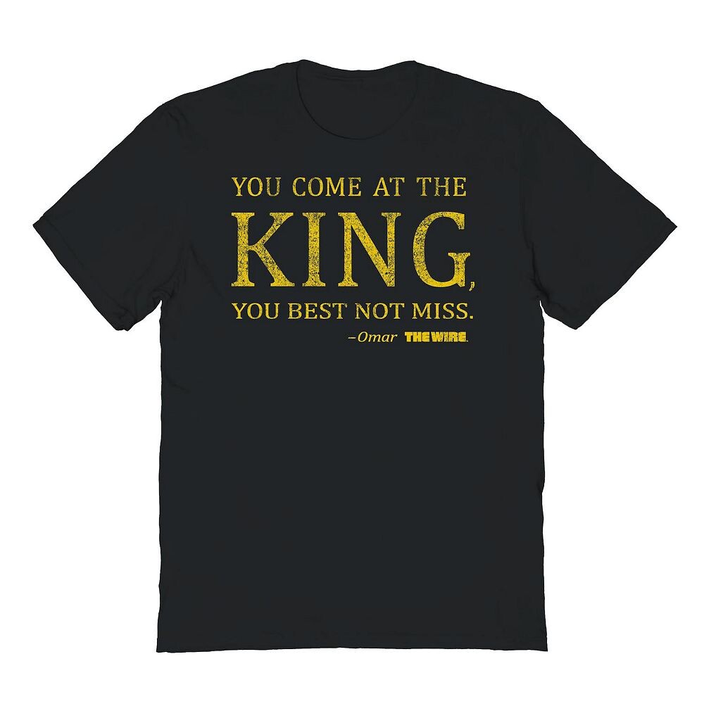 

Мужская футболка с рисунком You Come At The WireHe King The Wire с рисунком Licensed Character, черный